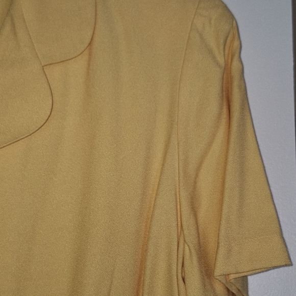 Radcliffe Blouse SzXL Ladies Gold Short Sleeves Covered Buttons Tie Back NWT - Picture 6 of 8